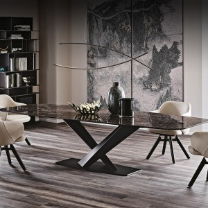Mesa Stratos CrystalArt de Cattelan Italia. Mesas de diseño. Mesas modernas.