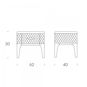 Mesita noche Tiffany de Tonin Casa. Muebles modernos italianos.