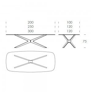 Mesa Blade Redondeada de Tonin casa. Muebles modernos de hogar.