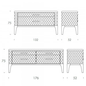Cómoda Tiffany de Tonin Casa. Muebles modernos italianos.