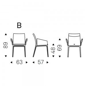 Silla Arcadia con brazos de Cattelan Italia. Sillas de diseño moderno.