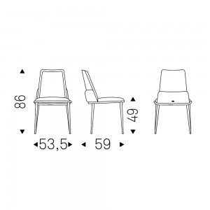 Silla Belinda ML de Cattelan Italia. Silla de diseño moderno para comedor.