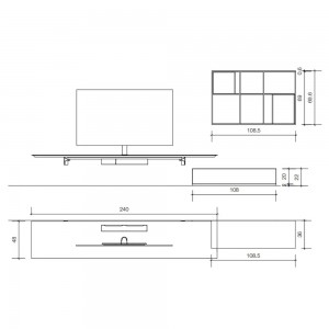 Moderna consola multimedia Connect para salón de Extendo.