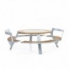 Mesa terraza con bancos Gargantua de Extremis. Mueble de exterior.