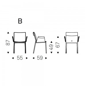 Silla Isabel ml alta sin brazosde Cattelan Italia. Sillas de diseño moderno.