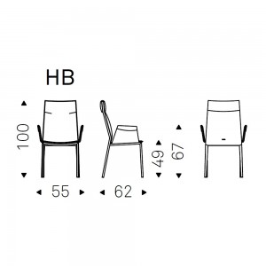 Silla Isabel ML Alta Brazosde Cattelan Italia. Sillas  de diseño moderno.