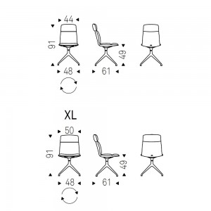 Silla Kelly de Cattelan Italia. Silla multifuncional. Sillas giratorias.