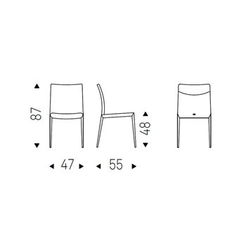 Silla Norma ML de Cattelan Italia. Silla de acero. Sillas de comedor.