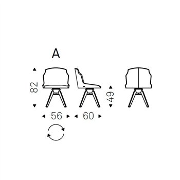 Silla Tyler de Cattelan Italia. Sillas de diseño moderno. Sillas giratorias.