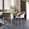 Silla Zuleika de Cattelan Italia. Silla de acero tapizada. Sillas de diseño.