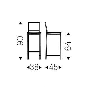 Taburete Alessio de Cattelan Italia. Muebles modernos italianos. Taburetes cuero.