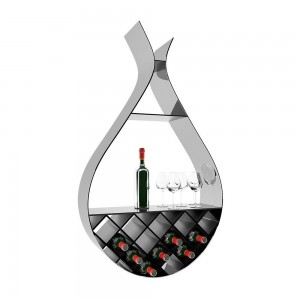 Botellero Drop de Cattelan Italia. Porta-botellas a pared en acero.