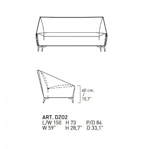 Sofá Zoe Metal de Alivar. Muebles modernos italianos.