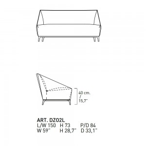 Sofá Zoe Madera de Alivar. Muebles modernos italianos.