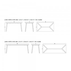 Mesa Copenhague Deux CPH210 rectangular Hay. Mesas de diseño Nórdico.