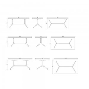 Mesa rectangular AAT 10 de madera y aluminio de Hay. Muebles de diseño.
