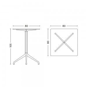 Mesa cuadrada AAT 15 de madera y aluminio de Hay. Muebles de diseño.