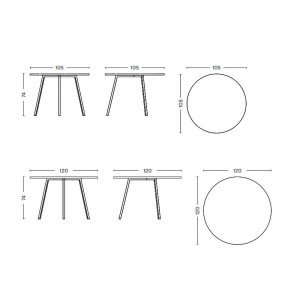 Mesa redonda Loop Stand Round Hay. Mesa de diseño elegante y moderno.