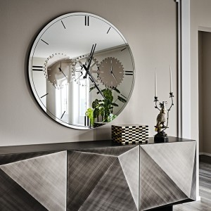 Espejo Times de Cattelan Italia. Espejo con reloj. Espejos de pared modernos.