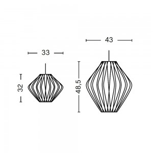 Lámpara suspensión Nelson Pear Crisscross Bubble Hay. Lámparas de diseño.