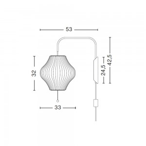 Lámpara pared Nelson Pear Sconce Hay. Lámparas modernas de calidad Nórdica.