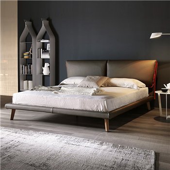 Cama Adam de Cattelan Italia con cabecero y somier. Camas de diseño moderno.