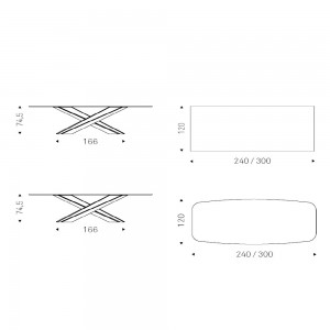 Mesa Lancer Keramik de Cattelan Italia. Mesa moderna. Mesas para coemdor de cristal.