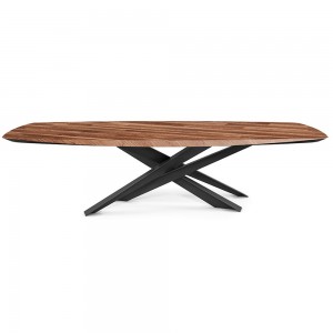 Mesa Lancer Wood de Cattelan Italia. Mesa moderna. Mesas para coemdor de cristal.
