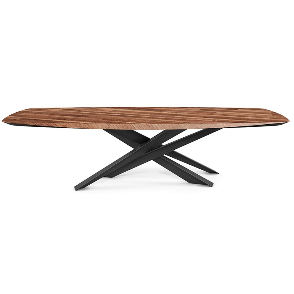 Mesa Lancer Wood de Cattelan Italia. Mesa moderna. Mesas para coemdor de cristal.