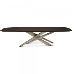 Mesa Lancer Wood de Cattelan Italia. Mesa moderna. Mesas para coemdor de cristal.