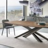 Mesa Lancer Wood de Cattelan Italia. Mesa moderna. Mesas para coemdor de cristal.