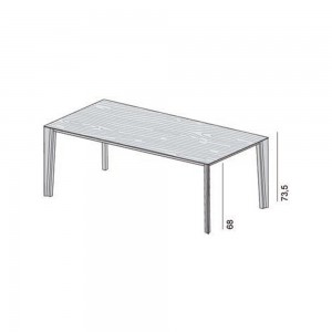 Mesa Skin en madera fija Desalto. Mesa de diseño italiano ideal para interiores.