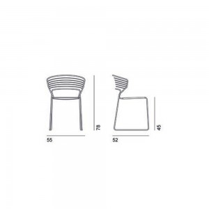 Silla Koki Wire Cuoio Desalto. Silla moderna de diseño para interiores.
