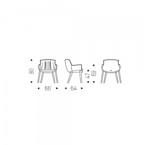 Silla Rhonda Wood de Cattelan Italia. Sillas de diseño italiano. Sillas modernas.