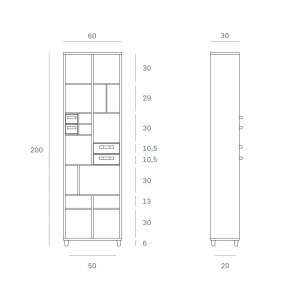 Estantería Pirouette de Ethnicraft. Muebles modernos macizos. Estantería de salón.
