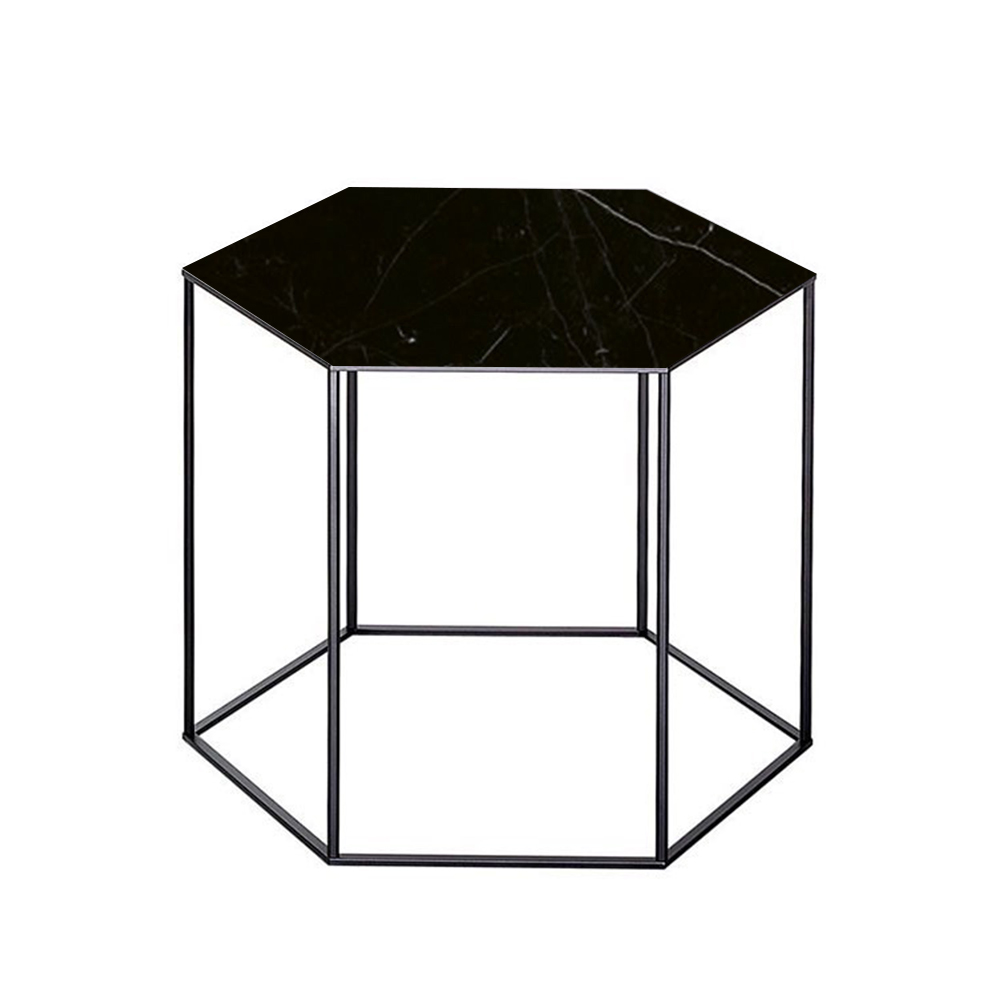 Mesa Auxiliar Hexagon Cerámica Desalto. Mesita baja de diseño italiano.