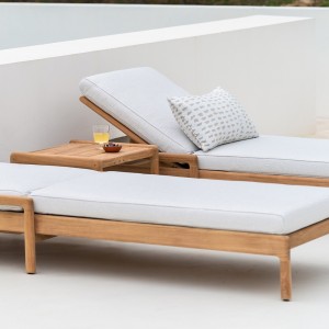 Tumbona Jack Teca natural-Cojín Off White