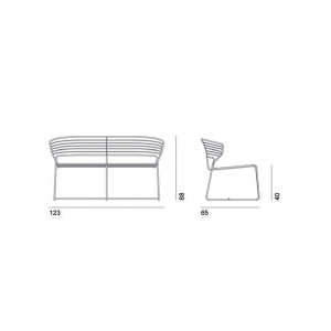 Sofá Koki Wire Outdoor Desalto. sofá doble de diseño original para terraza.