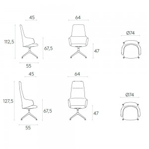 Sillón Binar Executive giratorio Inclass. Sillones de diseño moderno para oficinas.