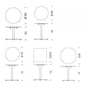Mesa Oxi bistrot Mobles 114. Mesa original ideal para jardín o salones.