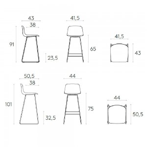 Taburete Varya acero trineo Inclass. Diseño original de calidad para interiores.