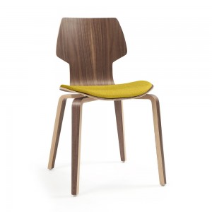 Silla Gràcia Wood textil Mobles 114. Diseño único para comedor o contract.