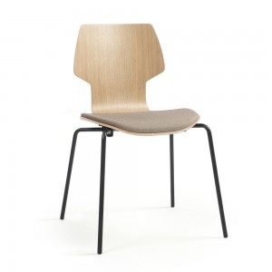 Silla Gràcia Metal textil Mobles 114. Moderna silla para espacios contract.