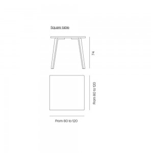 Mesa Gràcia cuadrada Mobles 114. Mesas originales ideales para interiores.