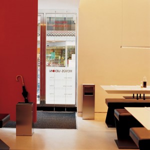 Papelera-Cenicero Riga inox Mobles 114. Complemetos para interior y exterior.