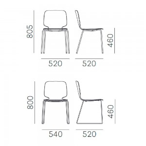 Silla Babila 2710/2720 de Pedrali. Sillas de diseño. Sillas para comedor o contract.