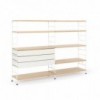 Cajón Tria 36 de mobles 114. Librería Tria. Sistema estantería Tria para salón.