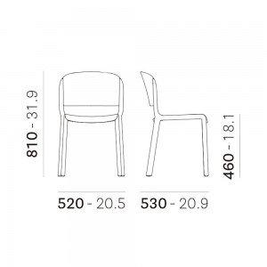 Silla Dome 260 de Pedrali. Sillas de diseño. Sillas de plástico para terrazas.
