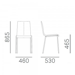 Silla Kuadra 1291 de Pedrali. Sillas de diseño. Sillas tapizadas para contract.