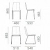 Silla Kuadra 1281/1298 de Pedrali. Sillas de diseño. Sillas para espacios contract.